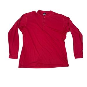 Vintage Patagonia Men's Vibrant Red Long Sleeve Tee